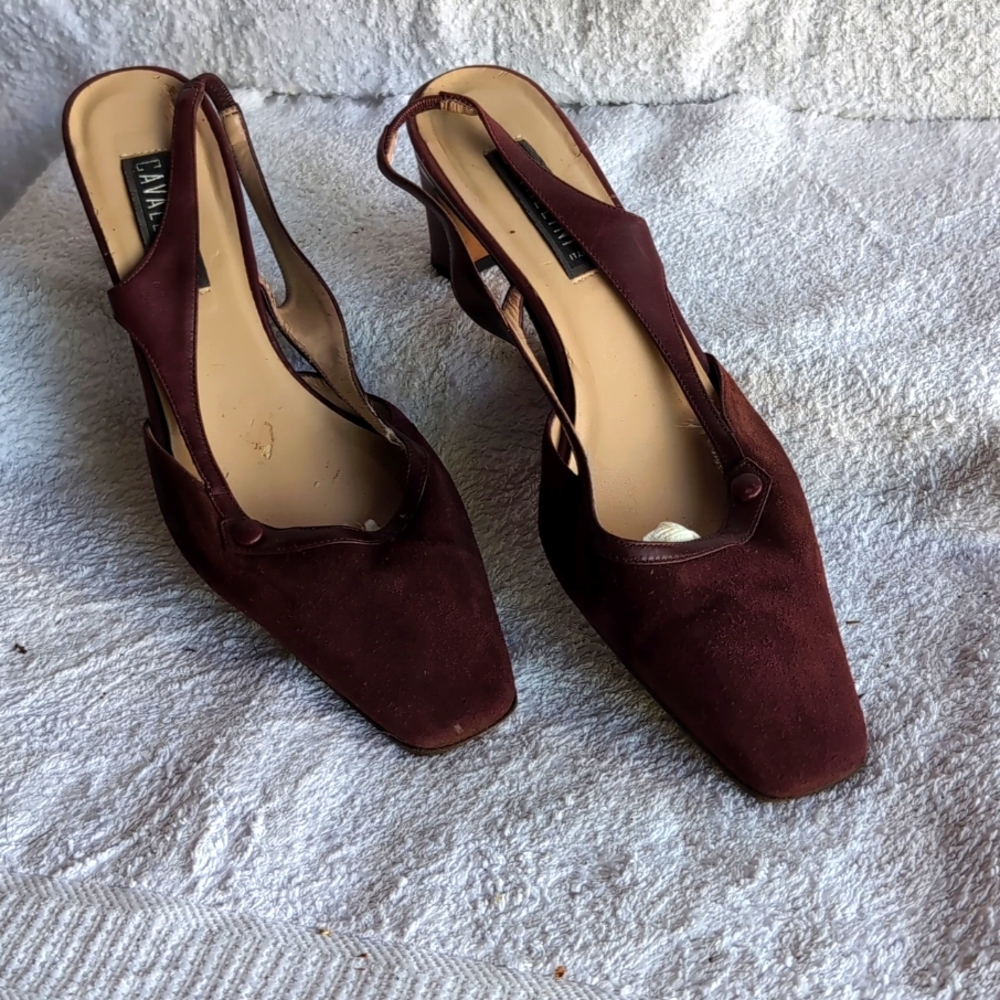 Cavallini Suede Leather ,Slingback Shoes, Made in Italy .